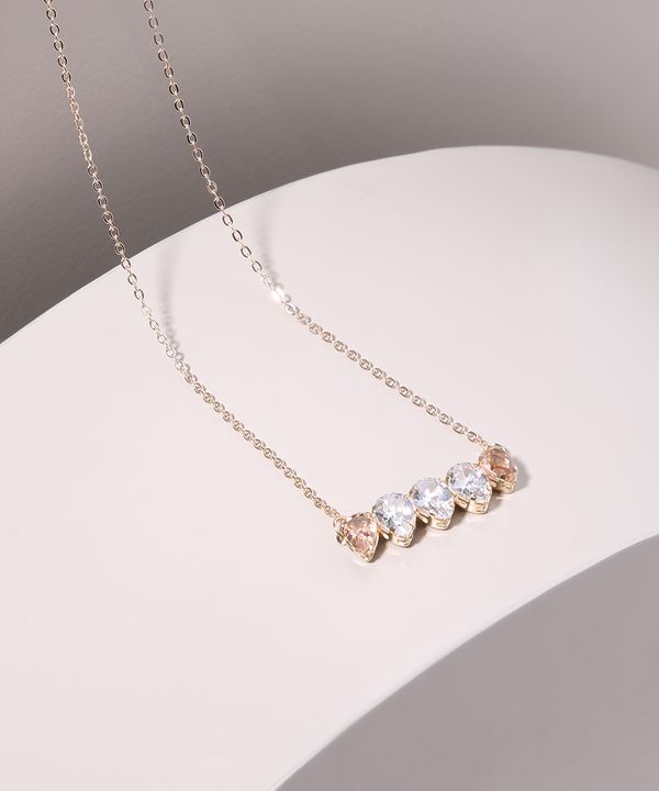 Colar Feminino Folheado Pingente com Zircônia Dourado Único