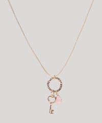Colar-Feminino-Folheado-Alongado-com-Pingente-de-Chave-Dourado-9945096-Dourado_2