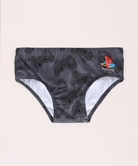 Sunga-Infantil-PlayStation-Estampada-com-Protecao-UV50--Preta-9964870-Preto_1