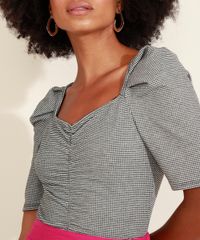 Blusa-Feminina-Estampada-Xadrez-Vichy-com-Franzido-Manga-Bufante-Decote-Princesa-Preta-9972722-Preto_6