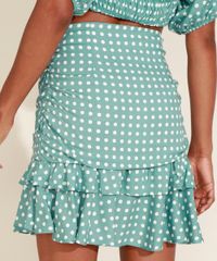Saia-Feminina-Mindset-Curta-Estampada-de-Poa-com-Franzido-e-Babado-em-Camadas-Verde-Claro-9975454-Verde_Claro_2