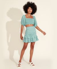 Saia-Feminina-Mindset-Curta-Estampada-de-Poa-com-Franzido-e-Babado-em-Camadas-Verde-Claro-9975454-Verde_Claro_3