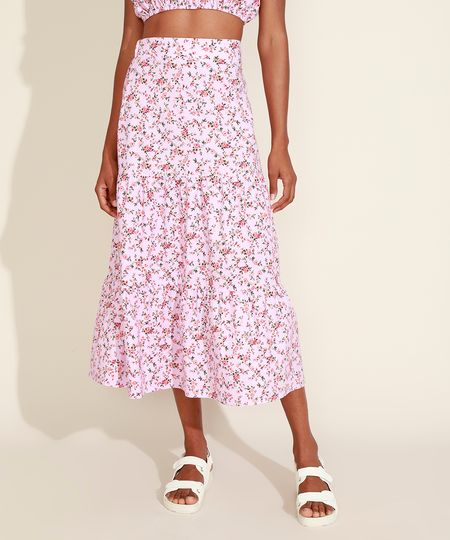 Saia-Feminina-Mindset-Midi-Estampada-Floral-com-Recortes-Rosa-Claro-9975468-Rosa_Claro_1