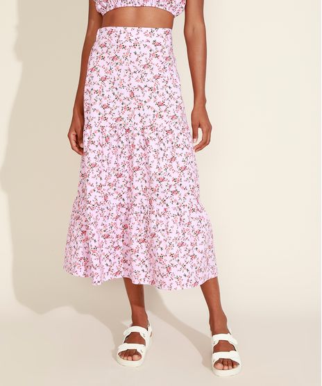 Saia-Feminina-Mindset-Midi-Estampada-Floral-com-Recortes-Rosa-Claro-9975468-Rosa_Claro_1