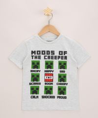 Camiseta-Infantil-Minecraft-Alex-e-Crepper-Manga-Curta-Gola-Careca-Cinza-Mescla-Claro-9968543-Cinza_Mescla_Claro_1