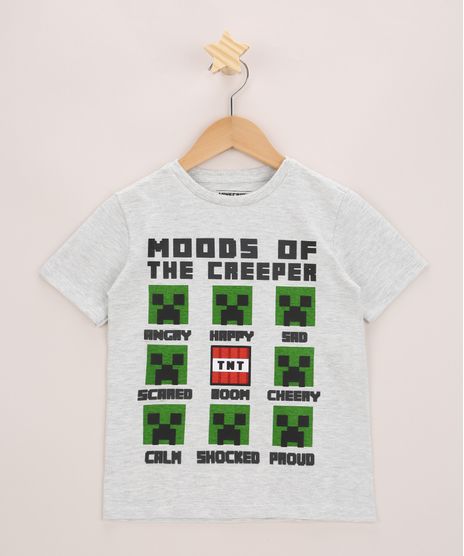Camiseta-Infantil-Minecraft-Alex-e-Crepper-Manga-Curta-Gola-Careca-Cinza-Mescla-Claro-9968543-Cinza_Mescla_Claro_1
