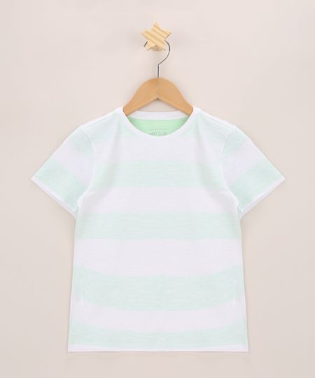 Camiseta-Infantil-Listrado-Manga-Curta-Gola-Careca-Verde-Claro-9970171-Verde_Claro_1