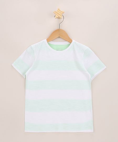 Camiseta-Infantil-Listrado-Manga-Curta-Gola-Careca-Verde-Claro-9970172-Verde_Claro_1