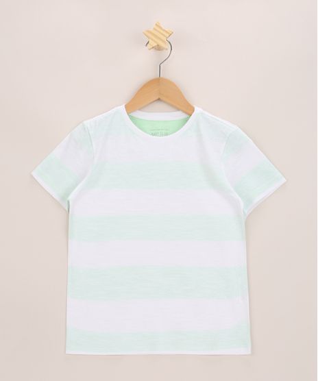 Camiseta-Infantil-Listrado-Manga-Curta-Gola-Careca-Verde-Claro-9970172-Verde_Claro_1