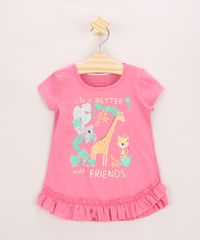 Blusa-Infantil-Animais-com-Babados-Manga-Curta-Decote-Redondo-Pink-9955749-Pink_1