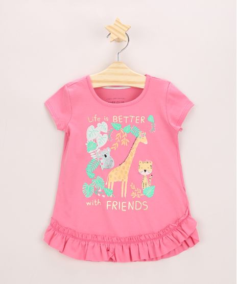 Blusa-Infantil-Animais-com-Babados-Manga-Curta-Decote-Redondo-Pink-9955749-Pink_1