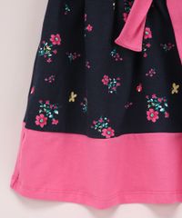 Vestido-Infantil-Estampado-Floral-com-Recortes-e-Faixa-para-Amarrar-Alca-Larga-Azul-Marinho-9965047-Azul_Marinho_4