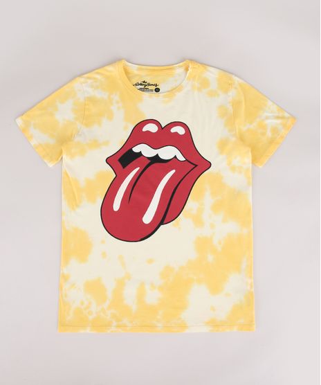Camiseta-Infantil-Rolling-Stones-Estampado-Tie-Dye-Manga-Curta-Gola-Careca-Amarela-9968657-Amarelo_1