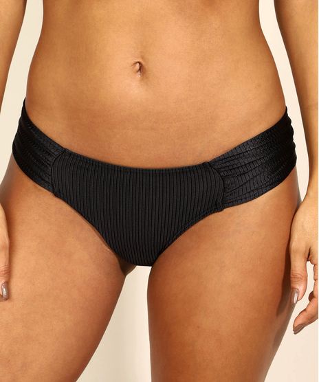Biquini-Calcinha-Canelado-com-Franzido-e-Protecao-UV50--Preto-9959240-Preto_1