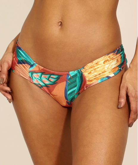 Biquini-Calcinha-Canelado-Estampado-Floral-com-Franzido-e-Protecao-UV50--Cobre-9959238-Cobre_1