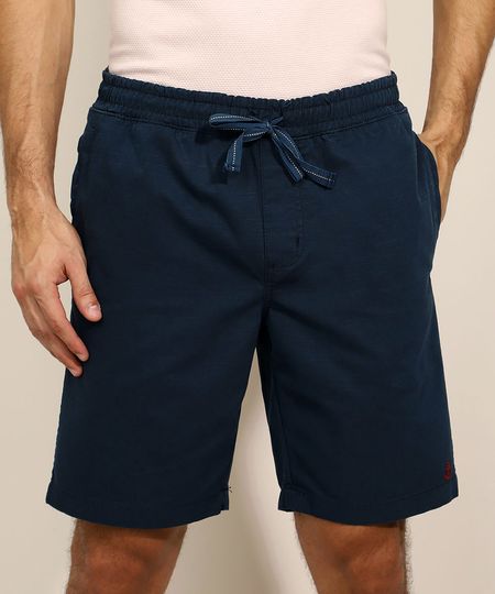 Bermuda-de-Sarja-Masculina-Relaxed-com-Bolsos-Azul-Marinho-9966505-Azul_Marinho_1