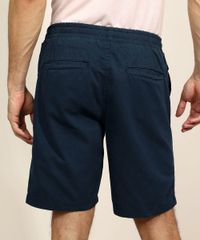 Bermuda-de-Sarja-Masculina-Relaxed-com-Bolsos-Azul-Marinho-9966505-Azul_Marinho_2