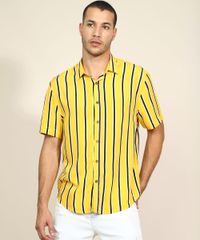 Camisa-Masculina-Tradicional-Listrada-Manga-Curta-Mostarda-9947509-Mostarda_6