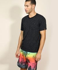 Camiseta-Masculina-Listrada-com-Bolso-Manga-Curta-Gola-Careca--Preta-9944426-Preto_5