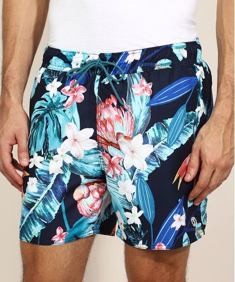 Short-Masculino-Surf-Estampado-Floral-com-Elastico-Azul-Marinho-9948158-Azul_Marinho_1