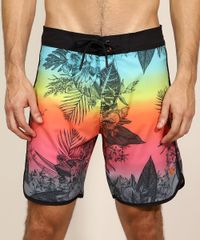 Bermuda-Surf-Masculina-Estampada-de-Folhagens-com-Bolsos-Laranja-9966500-Laranja_1