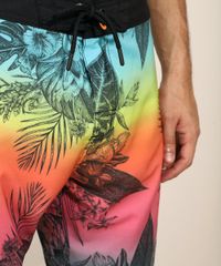 Bermuda-Surf-Masculina-Estampada-de-Folhagens-com-Bolsos-Laranja-9966500-Laranja_4