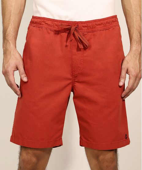Bermuda-de-Sarja-Masculina-Relaxed-com-Bolsos-Coral-9966505-Coral_1