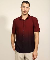 Camisa-Masculina-Slim-Estampado-Degrade-com-Bolso-Manga-Curta-Vinho-9945827-Vinho_1