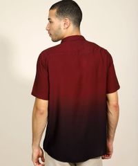 Camisa-Masculina-Slim-Estampado-Degrade-com-Bolso-Manga-Curta-Vinho-9945827-Vinho_2