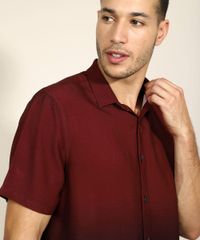 Camisa-Masculina-Slim-Estampado-Degrade-com-Bolso-Manga-Curta-Vinho-9945827-Vinho_4