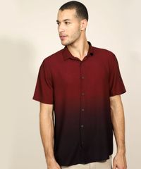 Camisa-Masculina-Slim-Estampado-Degrade-com-Bolso-Manga-Curta-Vinho-9945827-Vinho_5