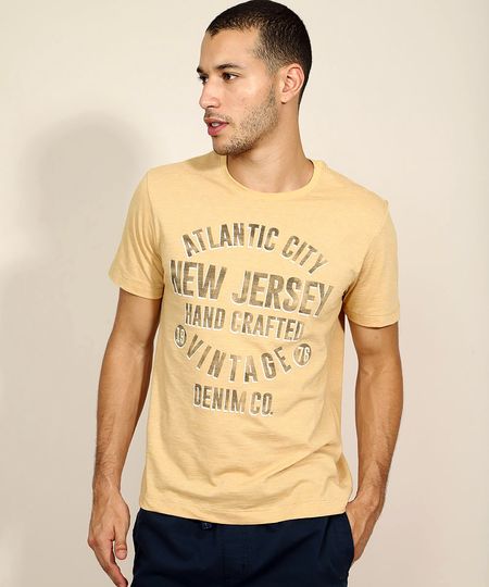 Camiseta-Masculina--New-Jersey--Manga-Curta-Gola-Careca-Mostarda-9961750-Mostarda_1