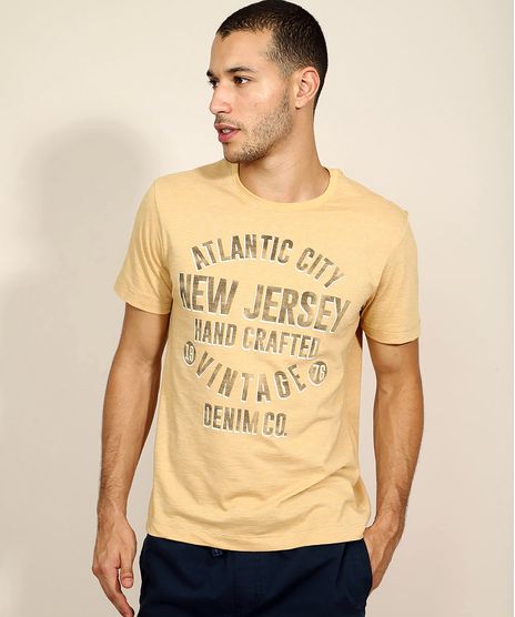 Camiseta-Masculina--New-Jersey--Manga-Curta-Gola-Careca-Mostarda-9961750-Mostarda_1