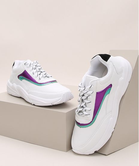 Tenis-Feminino-Oneself-Chunky-com-Recorte-Metalizado-Branco-9971047-Branco_1
