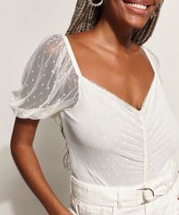 Blusa-de-Tule-Feminina-Poa-com-Franzido-Manga-Bufante-Decote-V-Off-White-9970180-Off_White_1