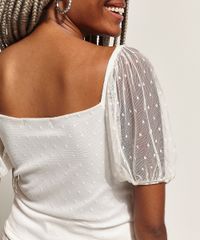 Blusa-de-Tule-Feminina-Poa-com-Franzido-Manga-Bufante-Decote-V-Off-White-9970180-Off_White_2