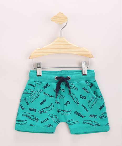 Short-de-Moletom-Infantil-Estampado-Dinossauros-com-Bolsos-Verde-9957226-Verde_1