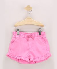 Short-Infantil-em-Sarja-com-Babado-Bolsos-e-Cordao-Rosa-Neon-9972462-Rosa_Neon_1