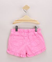 Short-Infantil-em-Sarja-com-Babado-Bolsos-e-Cordao-Rosa-Neon-9972462-Rosa_Neon_2