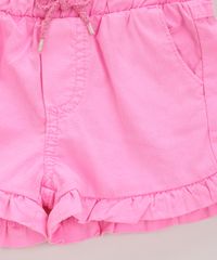 Short-Infantil-em-Sarja-com-Babado-Bolsos-e-Cordao-Rosa-Neon-9972462-Rosa_Neon_3