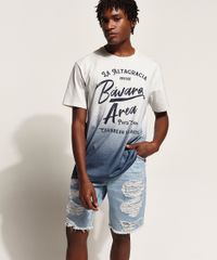 Bermuda Jeans Rasgada Slim Masculina