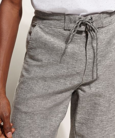 Bermuda-de-Sarja-Masculina-com-Vies-Contrastante-e-Bolso-Cinza-9965028-Cinza_1