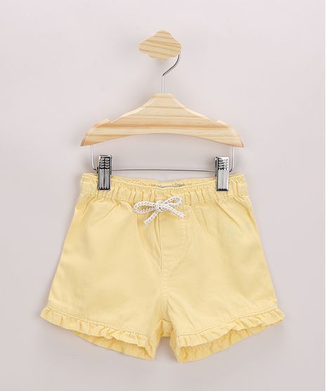 Short-Infantil-em-Sarja-com-Babado-e-Cordao-Amarelo-9967152-Amarelo_1