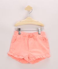 Short-Infantil-em-Sarja-com-Babado-Bolsos-e-Cordao-Laranja-Neon-9972463-Laranja_Neon_1
