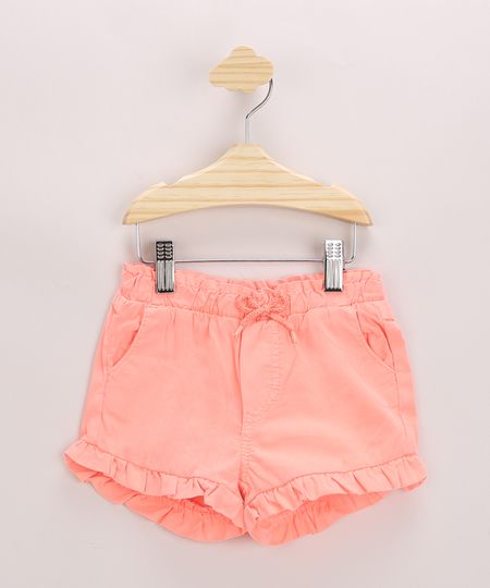 Short-Infantil-em-Sarja-com-Babado-Bolsos-e-Cordao-Laranja-Neon-9972463-Laranja_Neon_1