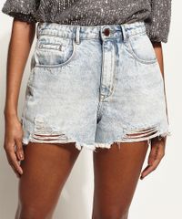Short-Jeans-Feminino-Mom-Cintura-Super-Alta-Marmorizado-com-Rasgos-Azul-Claro-9972415-Azul_Claro_1