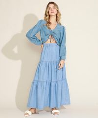 Blusa-Feminina-Jeans-com-Franzido-Manga-Longa-Bufante-Decote-em-V-Azul-Medio-9971143-Azul_Medio_3