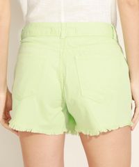 Short-Saia-Feminino-em-Sarja-com-Bolsos-Barra-Desfiada-Verde-Claro-9971530-Verde_Claro_2