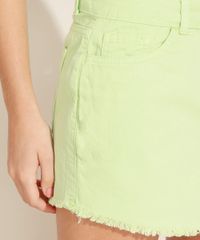 Short-Saia-Feminino-em-Sarja-com-Bolsos-Barra-Desfiada-Verde-Claro-9971530-Verde_Claro_4