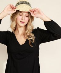 Vestido-Feminino-Midi-com-Babado-Manga-Longa-Bufante-Decote-V-Preto-9963625-Preto_3